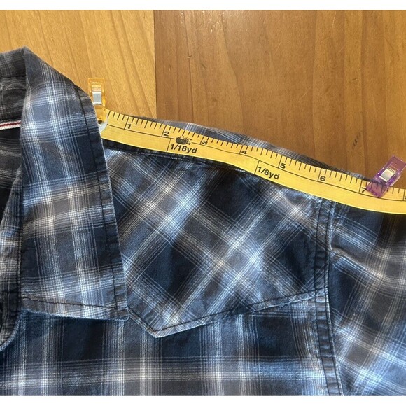 Wrangler Mens Western Shirt. Pearl Snap. Black/White Plaid. Long Sleeve. 2XL - Picture 8 of 9